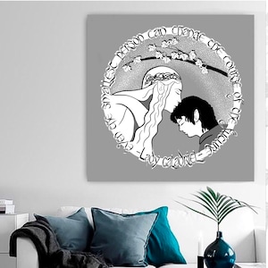 Tolkien-citaat| Zelfs de kleinste persoon kan de loop van de toekomst veranderen. Galadriel en Frodo Svg, Dxf, EPS, PNG, Jpeg digitale bestanden