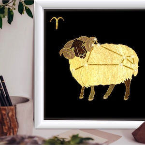 Aries constellation| Aries  Zodiac Astrology Art Print | Fire Star Sign | Unique Gift | Aries 12x12”300dpi| Boho Wall Decor