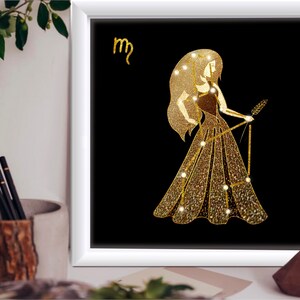 Virgo constellation| Virgo Zodiac Astrology Art Print | Fire Star Sign | Unique Gift | Virgo 12x12”300dpi| Boho Wall Decor