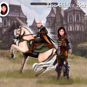Personalized gift|Portrait from Photo Elder Scrolls style|Custom Portrait for Family and Friends in Fairytale Clothes|Birthday gift