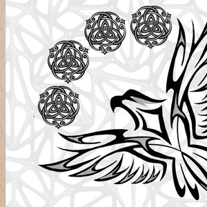 ケルトの鷲 - 魔法のパターン | ケルトの保護のお守り | 印刷可能な壁アート | Svg、Dxf、EPS、PNG、Jpeg デジタル ファイル