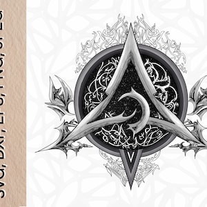 Magisches Symbol Asgardsymbol Runen und Dreiecksymbol |keltisches Schutzamulett| SVG, Dxf, EPS, PNG, JPEG digitale Dateien | druckbare Kunst |