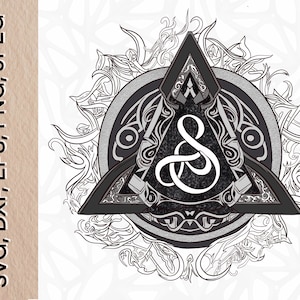 Magisches Symbol Asgardsymbol Runen und Dreiecksymbol |keltisches Schutzamulett| SVG, Dxf, EPS, PNG, JPEG digitale Dateien | druckbare Kunst |