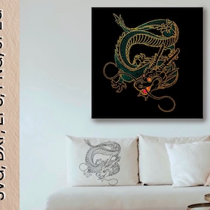 Dragon Svg, PNG, Dxf, EPS, Jpeg digital files| Instant download Printable| Digital Print Design
