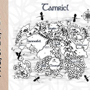 Map of Tamriel from popular The Elder Scrolls (digital files)