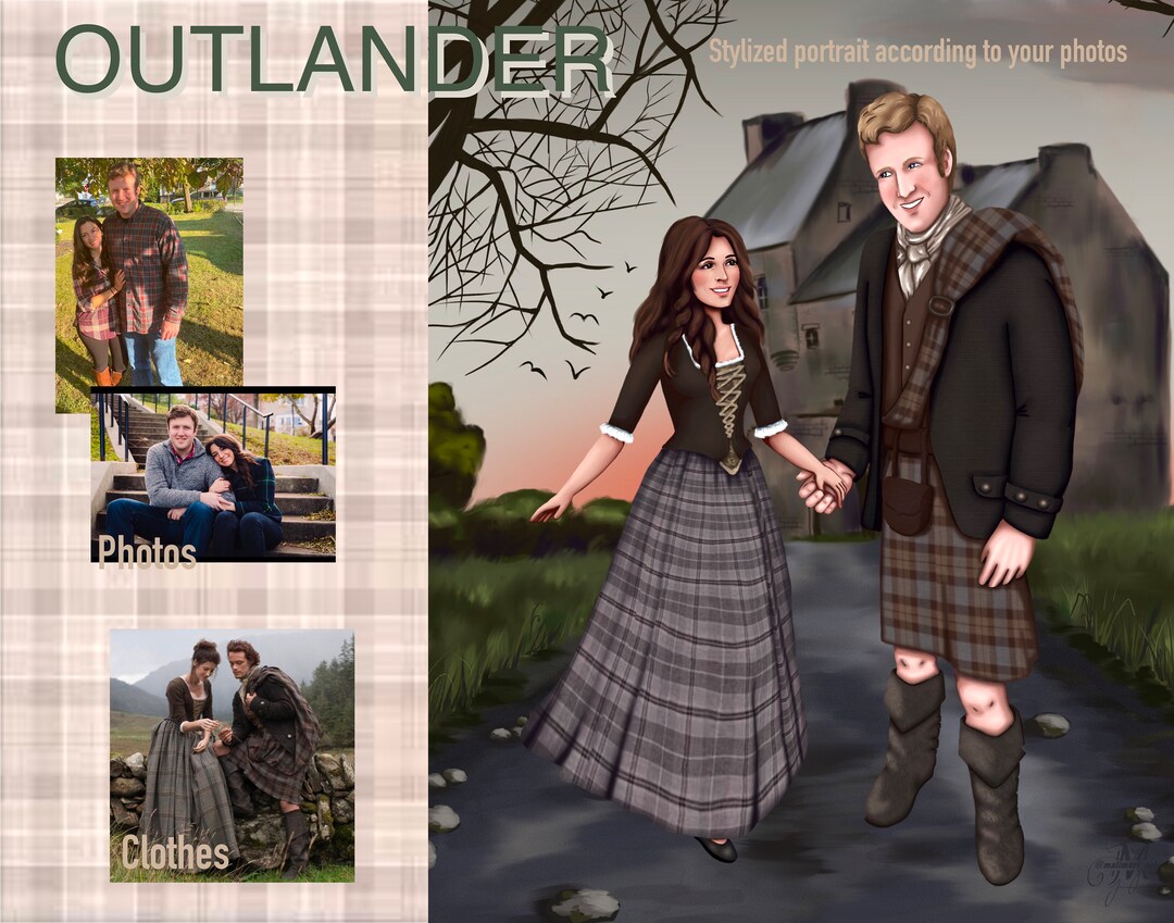 Outlander |portrait to Order| Drawing Based on the Popular TV Series ...