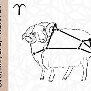 Widder Sternzeichen Print SVG, PNG, JPEG, DXF, Eps | Widder Geburtstagsgeschenk | Astrologie Kunst | Geschenk für Freund