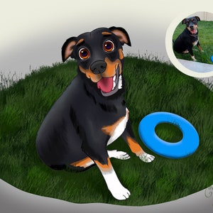Cartoon pet portrait from Photo| multi pet portrait |couples portrait with pet|Individual Portraits. Optimistic painting, Diversity art