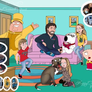 Custom Family Guy Portrait Attention to detail| Individual Portrait|  Family Guy Cartoon|Funny Cartoon Illustration| Guy HoliDay gift