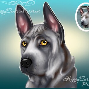 Custom Pet Portrait From Photo, Dog Portrait, Dog Mom Gift,Personalized Pet Art, Custom Drawing, Dog painting, Digital Personalized Gift