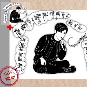 Cara persona dietro di me: Il mondo è un posto migliore con te dentro Tanto amore / Ritratto Dimash / File digitali SVG, Dxf, Eps, PDF, PNG, Jpeg