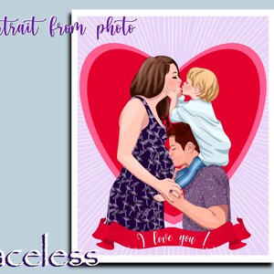Faceless Illustration, drawing from photo. Custom Minimalist Digital Portrait, Romantic gift him, Gift for Husband| Valentine's Day gift