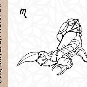 Schorpioen Zodiac Print Svg, PNG, JPEG, DXF, Eps| Schorpioen verjaardagscadeau| Astrologie Kunst| Cadeau voor vriend