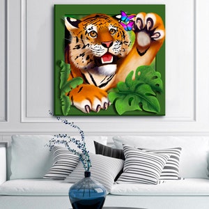 A vida é um estranho retrato de tigre. Arte imprimível para amantes de tigres. Arquivos PDF, png e jpeg digitais DOWNLOAD INSTANTÂNEO