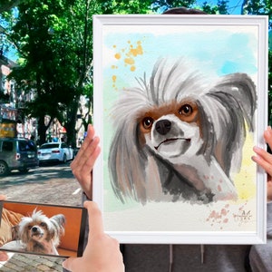 Retrato digital en acuarela/ Regalo de mamá de perro/Retrato de perro personalizado/Retrato de mascota/Acuarela de mascota/Perro personalizado/Pintura de perro personalizada