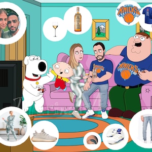 Beroemde cartoon, aangepaste Family Guy portretten, Guy Valentijnscadeau, vakantiecadeau