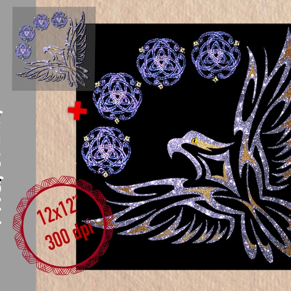 Celtic eagle - magic pattern | Celtic protection amulet |  printable wall art| PNG, PDF, Jpeg digital files