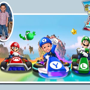 Super Mario Bros movie|Cartoon Portrait from Photo Stylized portrait | Custom Portrait for Family and Friends in Fairytale Clothes|