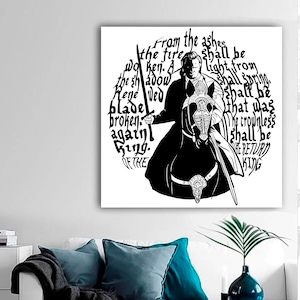 Cita de Tolkien/ De las cenizas se despertará el fuego. Archivos digitales SVG, Dxf, EPS, PNG, Jpeg