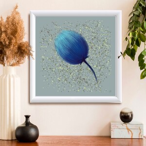 Dipinto di buone vibrazioni Fiore della fortuna/arte da parete colorata Fiore luminoso/dipinto ottimista/Regalo per la decorazione della casa/Cartolina originale