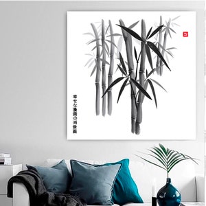 A gift for a minimalist lover| Bamboo poles gift| digital download japanese painting| Digital files  png, pdf, jpeg Instant download