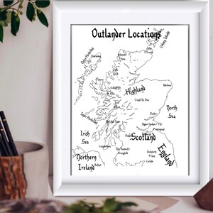 Carte des emplacements de l'Outlander Fichiers numériques PNG, PDF, Jpeg|Style Outlander|