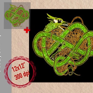 Celtic Dragon Amulet Art: Magic Pattern Printable (Digital Files)