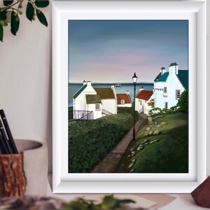 Outlander scottish landscape Digital print|Le Havre landscape Outlander|Printable art Scotland landscapes| Drawn style of oil painting