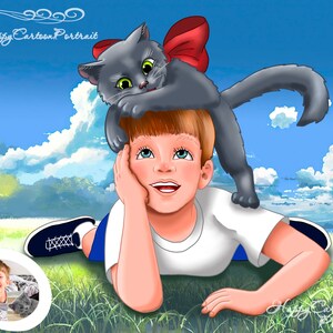 Cartoon pet portrait from Photo| multi pet portrait |couples portrait with pet| Pet and owner portrait| Diversity art