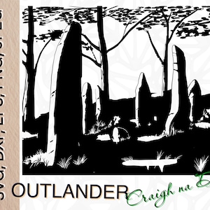 Pierre Craigh Na Dun Outlander | Svg, Dxf, EPS, PNG, Jpeg | impression paysage écossais|fichiers numériques| Paysage de piliers de pierre |