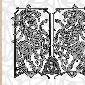 オーディンの馬ケルト結び目 | トリクヴェトラ | ケルトの保護お守り | Svg、Dxf、EPS、PNG、Jpeg デジタル ファイル | 印刷可能な壁アート |