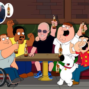Custom portrait from photo with your favorite Family Guy characters, 29 backgrounds from the series| Personalised Holiday gift
