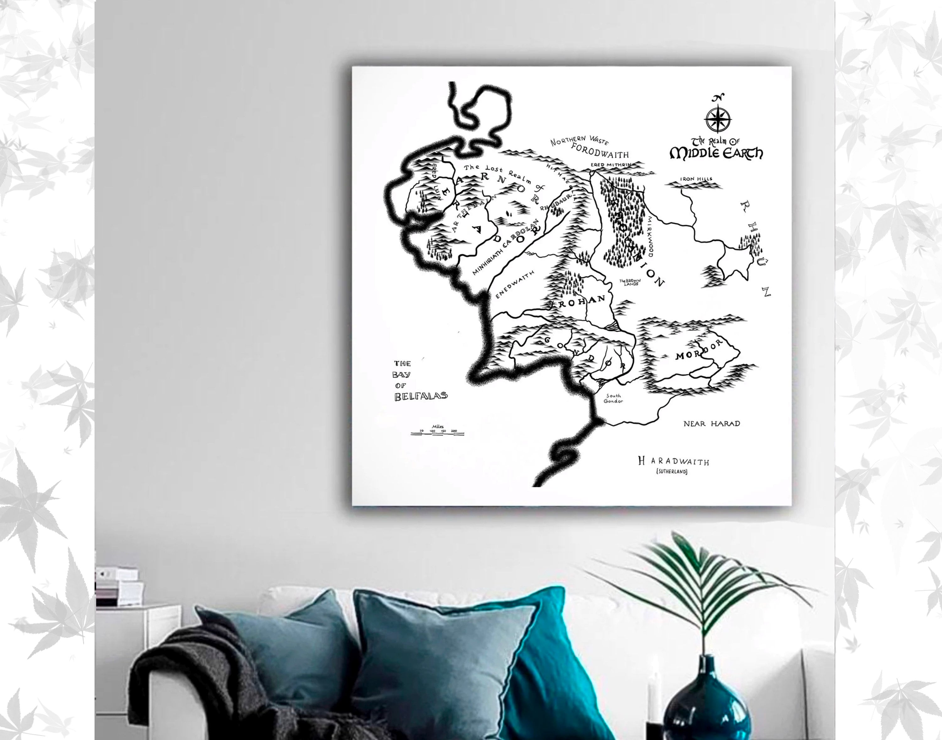 Middle earth map PNG, Jpeg, PDF digital files| Map lord