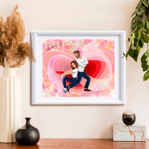 Valentine card|Gift for lovers|Love is | printable space valentines |Author's Drawing| Holiday gift