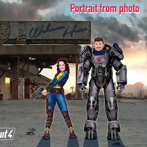 Custom Fallout Portrait: Personalized Cartoon Art Gift