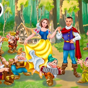 Ritratto personalizzato per la famiglia e gli amici in abiti da favola/Ritratto personalizzato della principessa/Ritratto personalizzato dei cartoni animati da foto/Festa della mamma