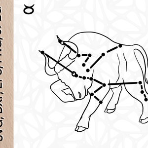 Stier Sternzeichen Print SVG, PNG, JPEG, DXF, Eps| Stier Geburtstagsgeschenk | Astrologie Kunst| Geschenk für Freund