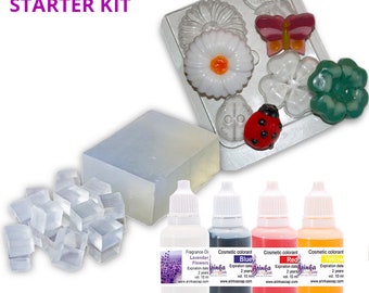 Soap package "Spring"| 500 gr soap base + 3X10 ml coloring + 1X10 ml fragrance oil + 1 mold | DIY Soap kit - Make your own soap