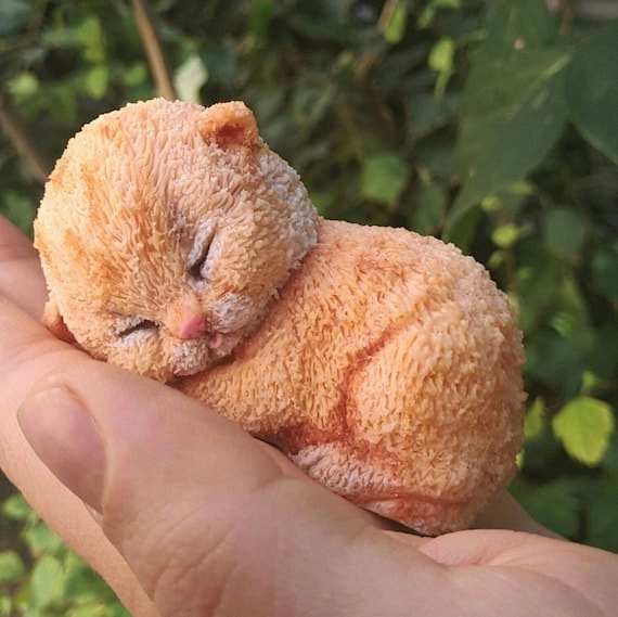 3D Sleeping Cat Silicone Mold, Soap, Candle, Epoxy Resin
