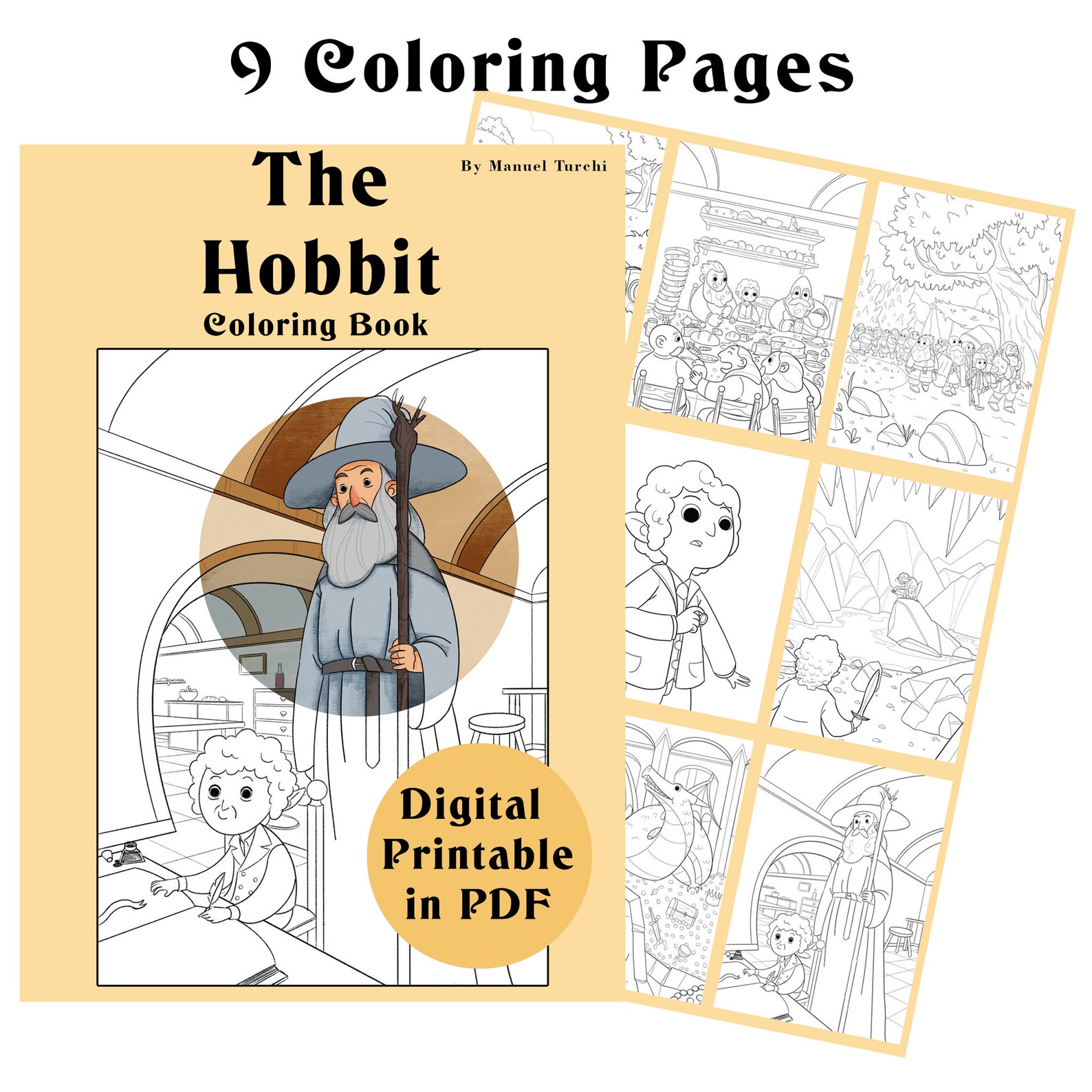 The Hobbit Coloring Book Etsy