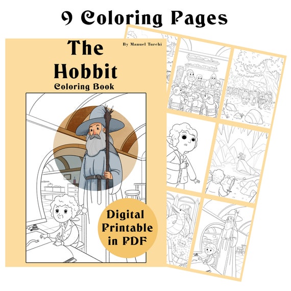 The Hobbit Coloring Book Etsy