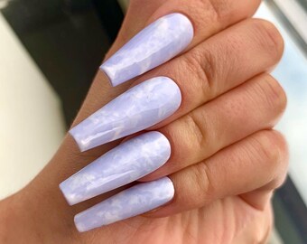 Blue Coffin Nails Etsy Blue Coffin Nails Etsy