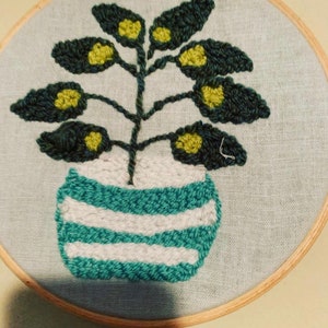 Flower pot embroidery