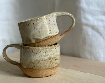 Handmade ceramic mug | one of a kind coffee mug | tea cup | handmade kitchen pottery | tan speckled clay