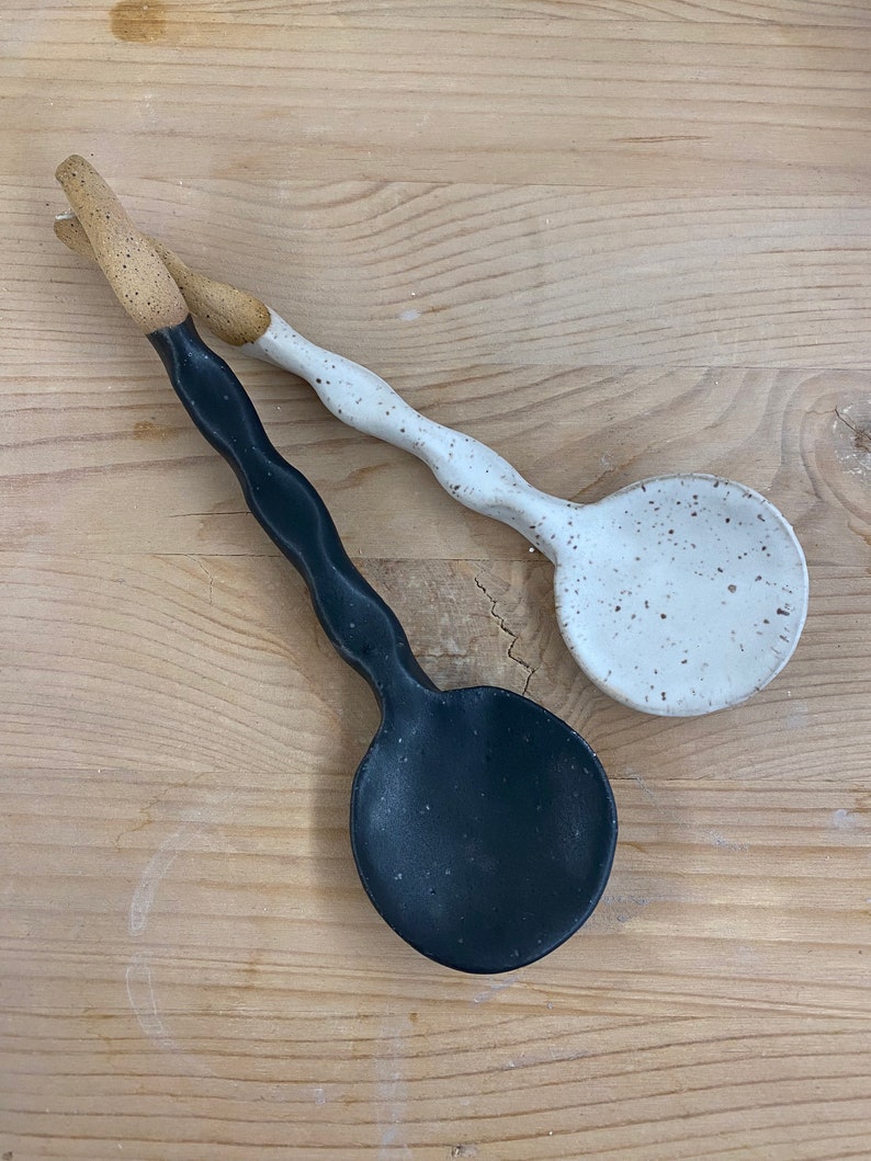 Ceramic Spoon Handmade Cereal Spoon Salt Spoon Cocktail Stirer image 2