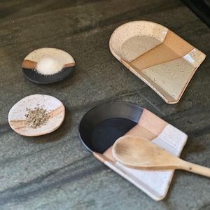 Ceramic Spoon Rest | Handmade Spoon Dish | Pottery Utensil Holder | Earthy Neutral Kitchen Decor | Gift for Housewarming Wedding Birthday