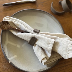 Porta-guardanapos de cerâmica artesanais | Decoração rústica para mesa, estilo Wabi Sabi