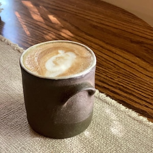 Handmade Ceramic Mug with Handleless Design, Stoneware Coffee Cup