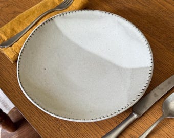 Handmade Ceramic Plate | Stoneware Pottery Dinnerware Set | Wabi Sabi Design
