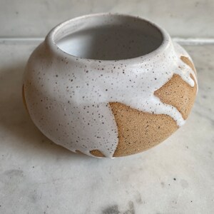 Small Ceramic Vase Tea Light Handmade Candle Holder Succulent Vase Airplant Dish image 2